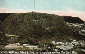 Vintage Postcard Fort Lee Occupied During Civil War Salem Willows Massachusetts