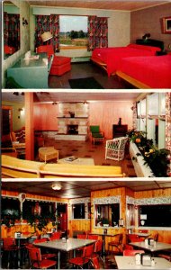 Postcard Multiple Views McGuires Grill and Motel in Cadillac, Michigan 