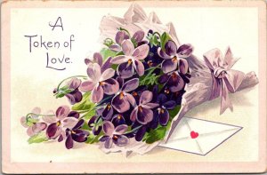 A Token Of With Purple Flowers Tucks