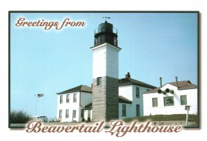 Postcard Greetings From Beavertail Lighthouse Newport Jamestown Rhode Island