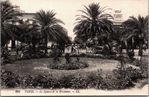 Tunisia Tunis Le Square de la Résidence Vintage Postcard C177