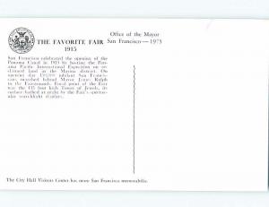 Unused 1975 POSTCARD SHOWING 1915 FAIR San Francisco California CA hn8312