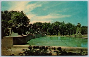 Vtg Chicago Illinois IL Fountain Of Time Washington Park 1960s View Postcard