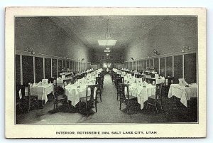 SALT LAKE CITY, UT Utah ~  ROTISSERIE INN French & Italian Food c1910s Postcard