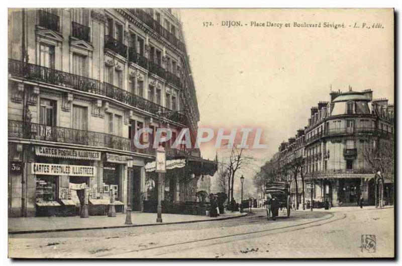 Postcard Old Trade Postcards Dijon Place Darcy and Boulevard Sevigne