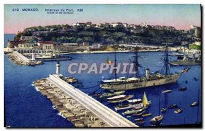 Old Postcard Monaco Interior Port Boat