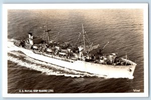 Vancouver Washington WA Postcard RPPC Photo US Naval Ship Marine Lynx c1950's