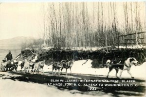 1933 Dog Sled team Hazelton BC Canada Williams Trail Blazer Postcard 25-12373