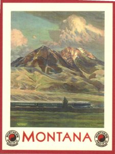 Framable Gallery Quality,Union Pacific Retro Montana, Glacier Nat. Park Postcard