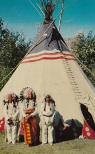 Indian Braves and Tepee Familiar Western Sight