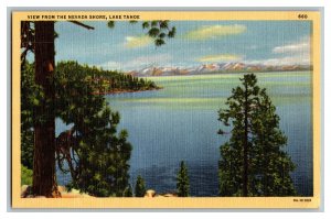 View From Nevada Shore Lake Tahoe California Vintage Standard View Postcard