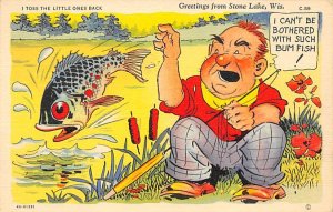 Fishing Comic Greetings from Stone Lake Wisconsin USA  