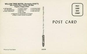 Willow Tree Motel Eugene Oregon OR (formerly Hyatt) Vintage Postcard E11 