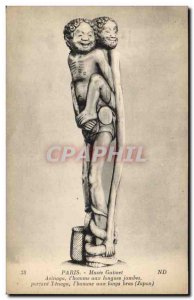 Paris Old Postcard Musee Guimet Asinaga the & # 39homme leggy wearing the Ten...