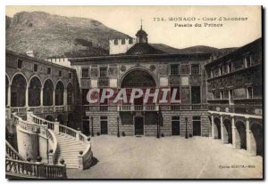 Old Postcard Monaco Palace Courtyard of the Prince