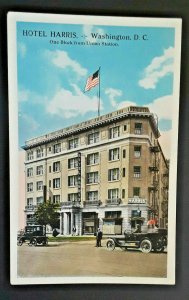 Mint Vintage Washington DC Hotel Harris 1920s Postcard