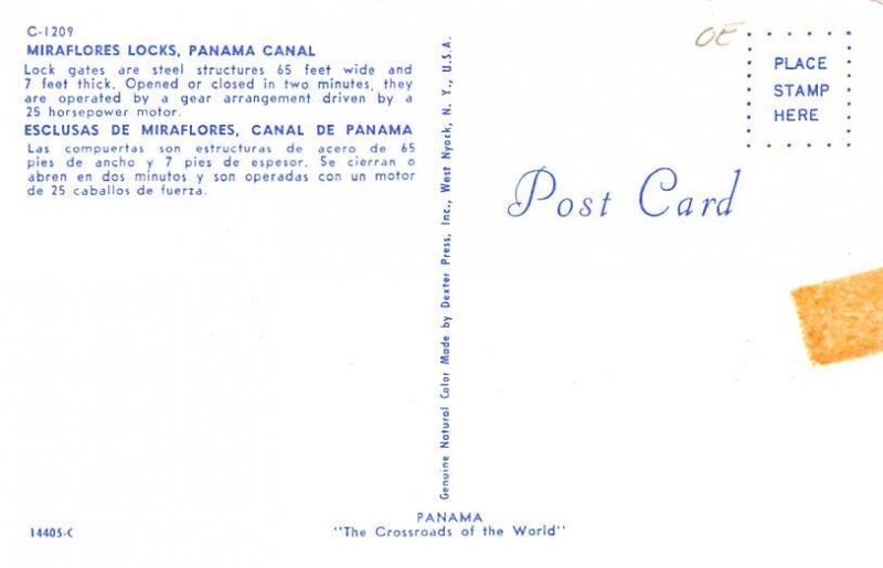 Miraflores Locks Panama Canal Panama Tape on back 