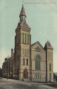 Paris Baptist Church Ontario Canada Antique Postcard