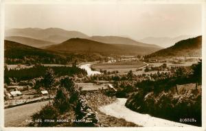 RPPC Postcard the Dee From Above Balmoral Aberdeenshire, Scotland, UK