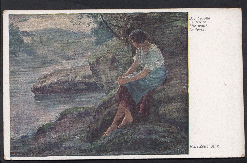 Artist Postcard - Die Forelle - The Trout - Karl Zewy Pinx   A9770