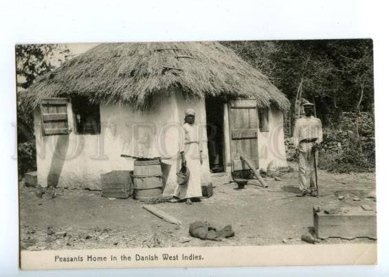 144601 Danish West Indien Virgin Islands Peasants Home Vintage