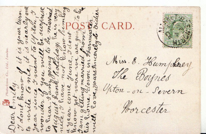 Genealogy Postcard - Humphrey - Upton on Severn - Worcester - Ref 4177A
