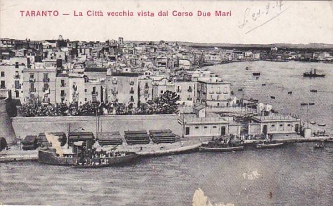 Italy Taranto La Citta vecchia vista dal Corso Due Mari 1917