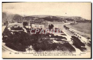 Postcard Old Nice overview of King Albert's Garden and the Quai des Etats Unis