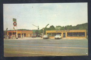 RANGER GEORGIA DOYAL'S RESTAURANT GAS STATION OLD CARS ADVERTISING POSTCARD