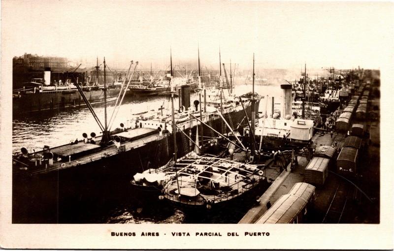 Buenos Aires, Partial View of the Port, Photo Postcard H22