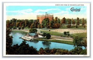 Birds Eye View Rockefeller Park Cleveland Ohio OH UNP Unused WB Postcard H22
