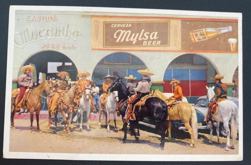 Mint Mexico Color Picture Postcard Street Scene Tijuana Charro Mylsa Beer