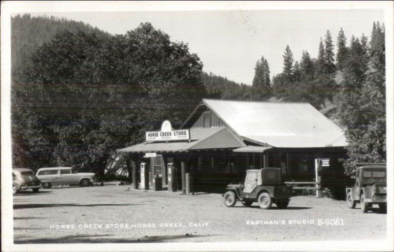 Morse Creek CA Horse Creek Store & Gas Station Eastman RPPC - Old Jeep spg