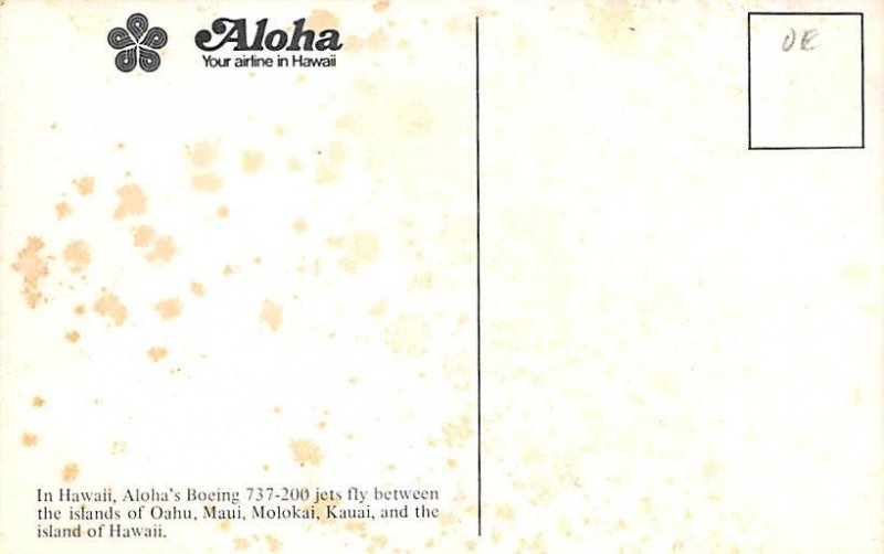 Aloha Hawaii, USA Airplane Unused 
