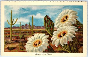 1967 AZ Arizona Flower Saguaro Cactus Blossom Desert Ken Haag Painting Art A334