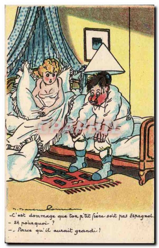 Old Postcard Fantasy Humor & C # 39est damage your little brother is not Spanish