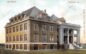 Waterloo Iowa City Hospital Exterior Entrance Antique Postcard (K7199)