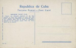 Havana Cuba Habana Miramar Yacht Club No 25 Vintage Postcard