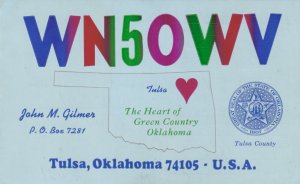 WN5OVW TULSA, Oklahama, USA - Vintage POSTCARD (Radio Station)