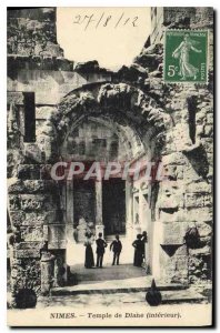 Postcard Temple of Diana Old Nimes Interior