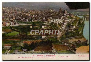 Old Postcard Beziers Aerial view of the high school boys Cathedrale St Nazair...