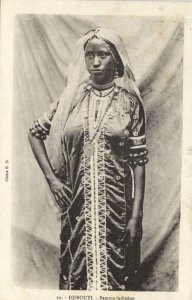 djibouti, Femme Indigène, Native Girl, Necklace Jewelry (1930s) Postcard