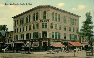 Sanford Maine Leavitts Block Postcard roadside 21-13621