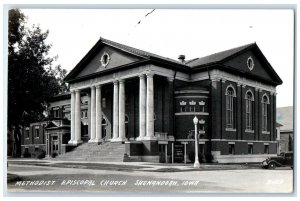 c1940's Methodist Episcopal Church Shenandoah Iowa IA RPPC Photo Postcard