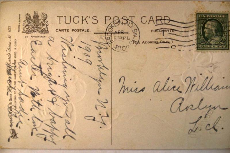 1909 Tuck - RARE BLACK CHICK - cute Easter postcard y4332