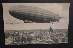 Mint Postcard RPPC ZR III Zeppelin Germany Over Berlin in Flight