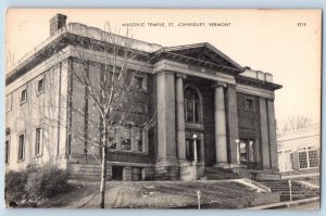 Johnsbury Vermont VT Postcard Masonic Temple Street Building Exterior c1910's