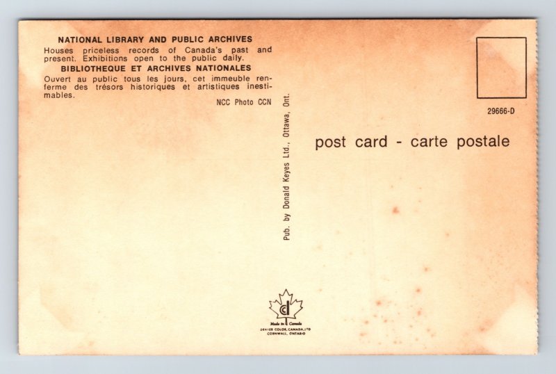 National Library Public Archives Canada Exhibitions Postcard UNP VTG Unused