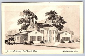 Pearson's Breckenridge Lane Funeral Home Louisville Kentucky Postcard A995