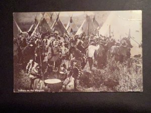 Mint USA RPPC Postcard Indians on the Warpath Native Americans Tee Pees